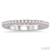 1/5 Ctw Milgrain Gallery Round Cut Diamond Wedding Band in 14K White and Rose Gold